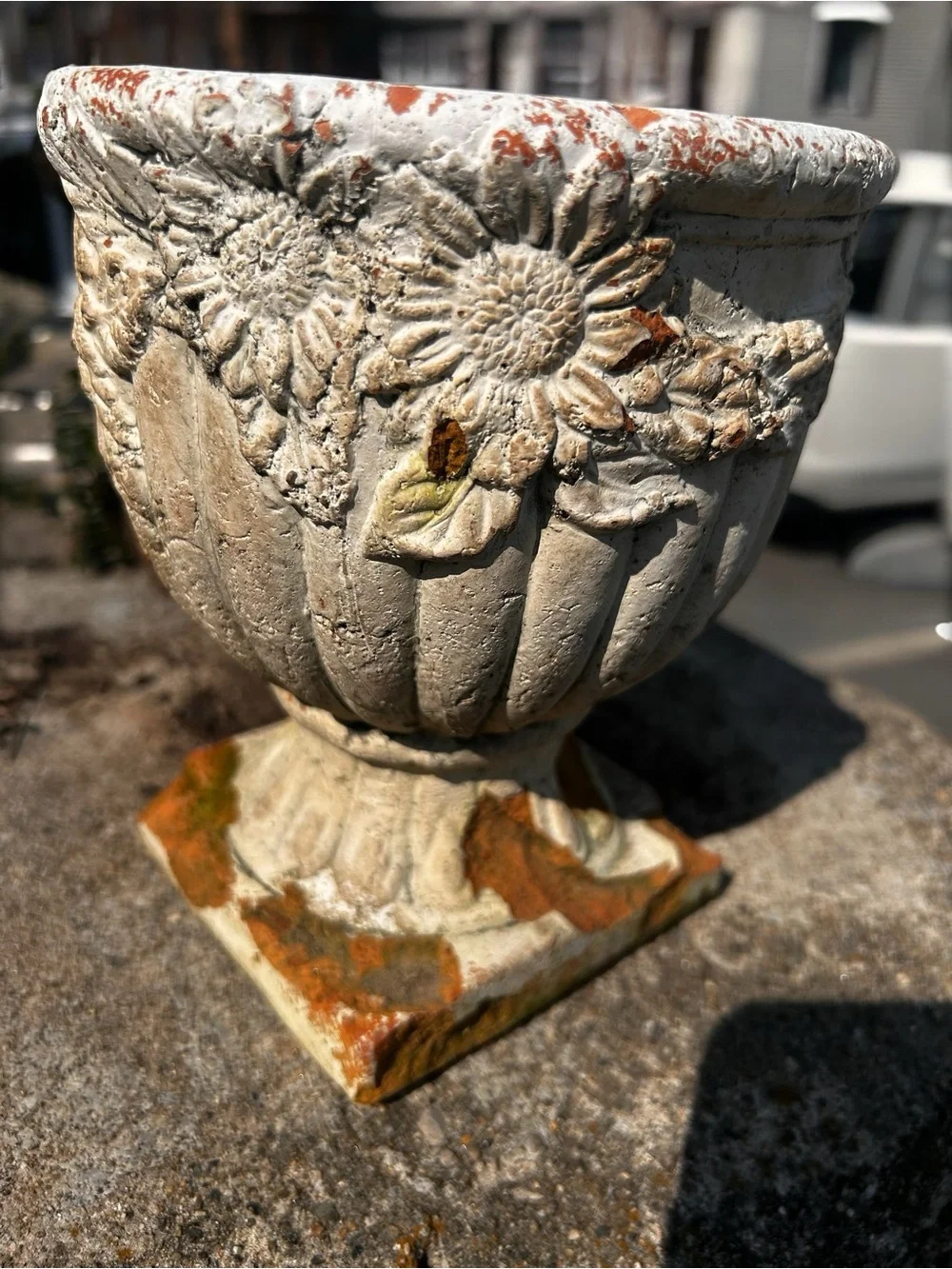 Terra Cotta Roman Garden Chippy Planter  Distressed 8 X 7.5